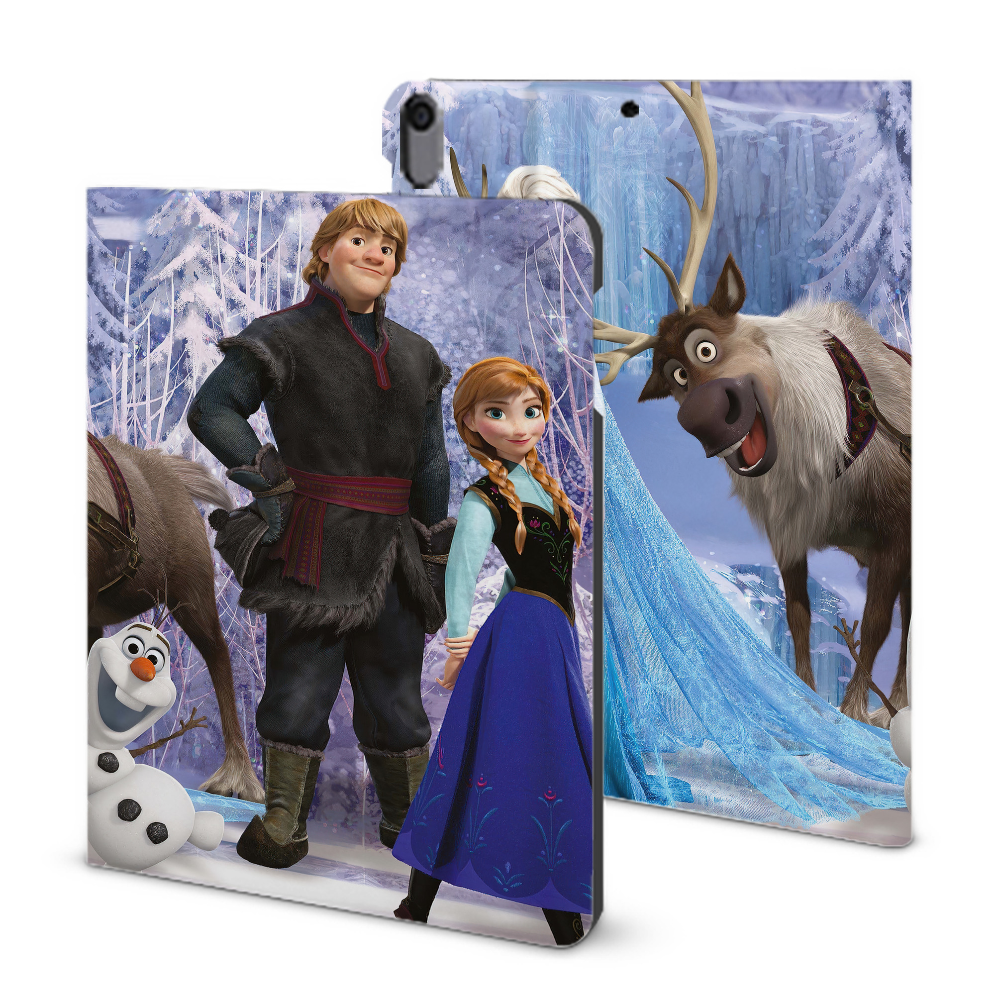 （画像用） アナと雪の女王 アンナ エルサ Frozen Anna Elsa IPad ケース ブック型 PUレザー TPU 耐衝撃 軽量 薄型 ペン収納なし 全面保護 IPad 各モデル対応